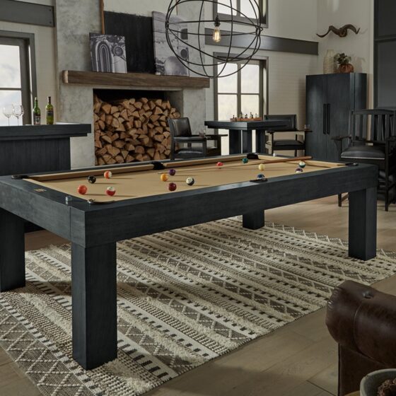 American Heritage Alta pool table with premium accessories and a new felt by SOLO® Pool Tables.