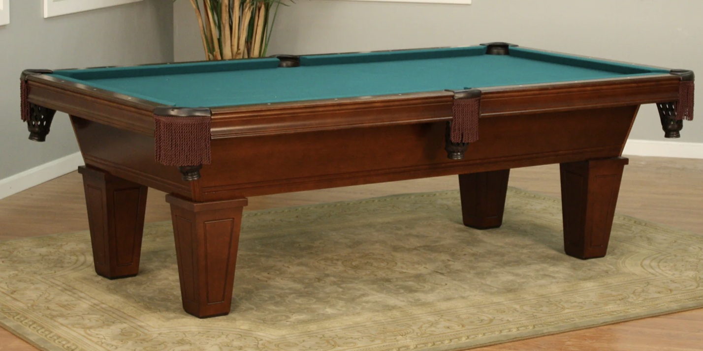 American Heritage Avon pool table with premium accessories and a new felt by SOLO® Pool Tables.