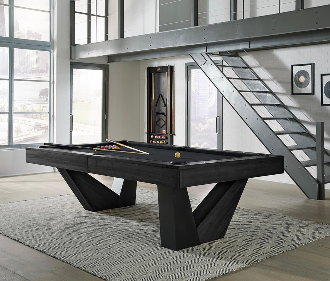 American Heritage Annex pool table with premium accessories and a new felt by SOLO® Pool Tables.