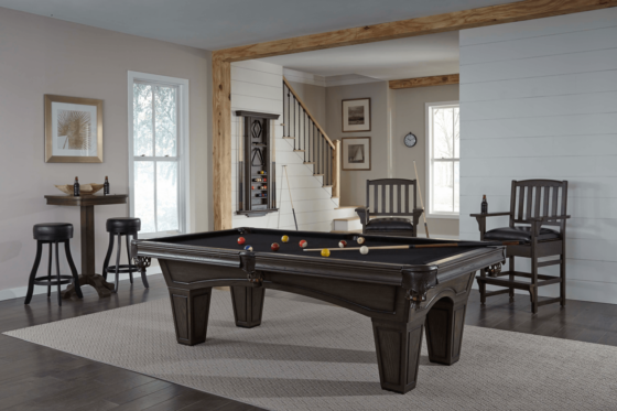 American Heritage Austin pool table with premium accessories and a new felt by SOLO® Pool Tables.
