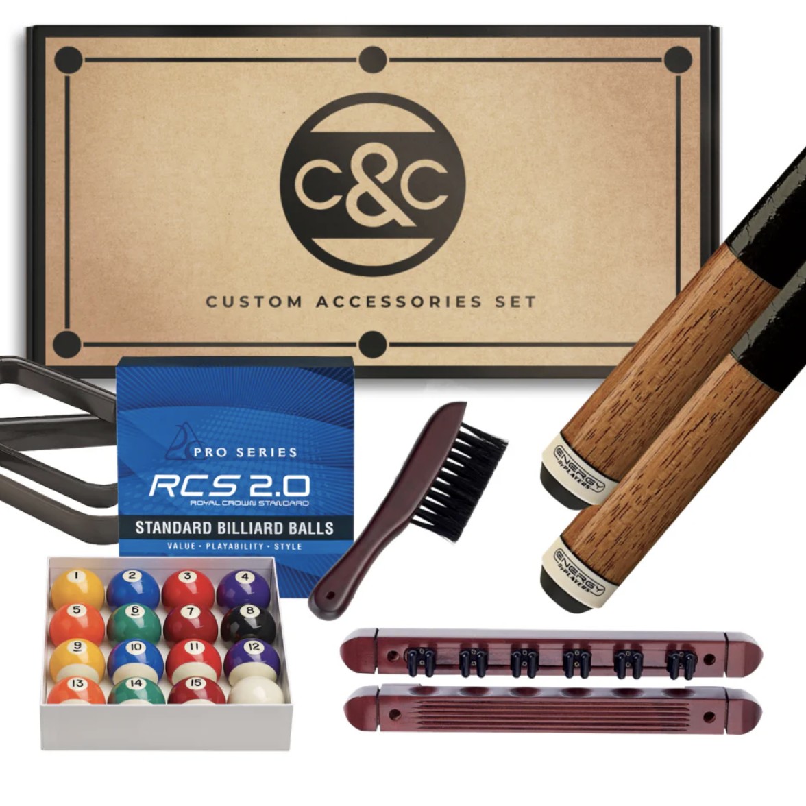 Cue & Case "O" Silver play pack for sale by SOLO® Pool Tables.