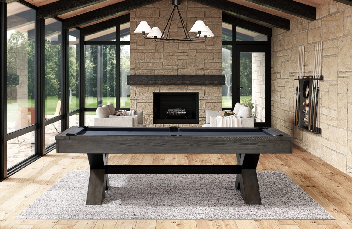 American Heritage Halifax pool table with premium accessories and a new felt by SOLO® Pool Tables.