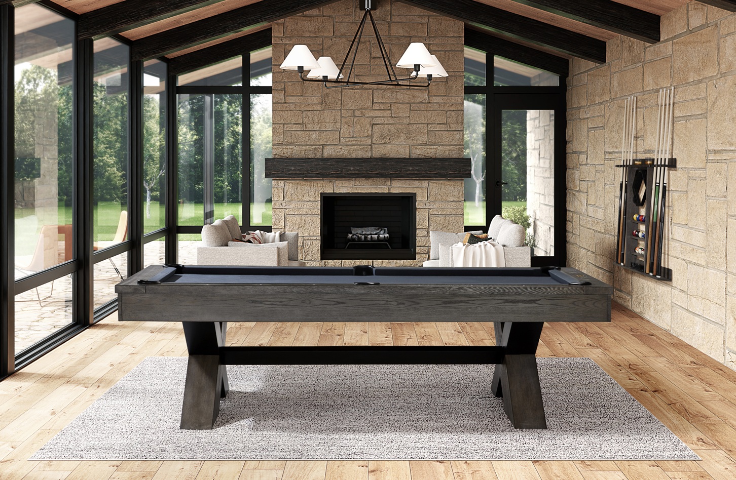 American Heritage Halifax pool table with premium accessories and a new felt by SOLO® Pool Tables.