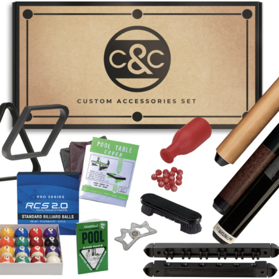 Cue & Case "O" Gold play kit for sale by SOLO® Pool Tables.