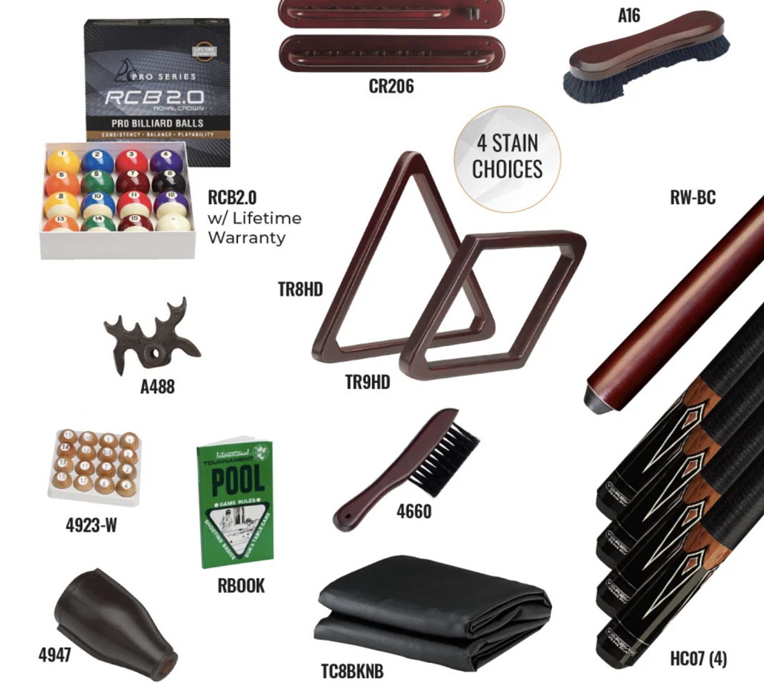Cue & Case "O" Platinum play pack for sale by SOLO® Pool Tables.