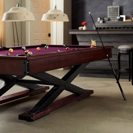 American Heritage Quest pool table with premium accessories and a new felt by SOLO® Pool Tables.