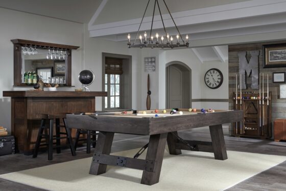 American Heritage Savannah pool table with premium accessories and a new felt by SOLO® Pool Tables.