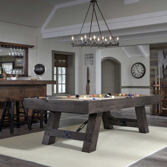 American Heritage Savannah pool table with premium accessories and a new felt by SOLO® Pool Tables.