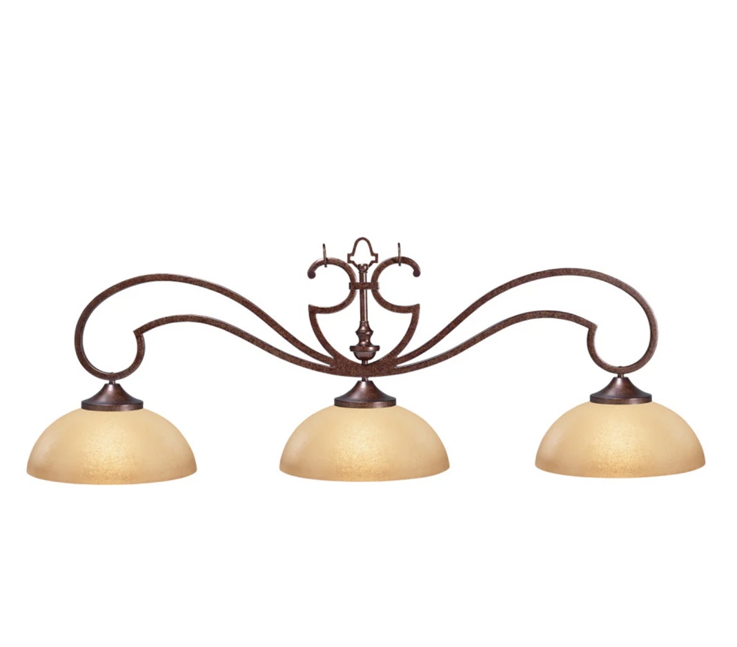 HJ Scott 52" Wrought Iron 3-Shade