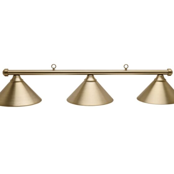 HJ Scott 55" Aged Brass 3-Shade Billiard Light